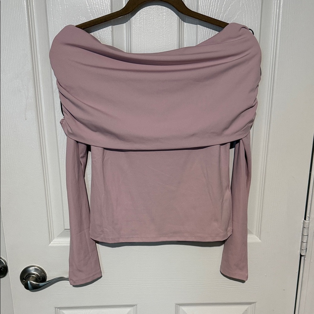 Divided Mauve Off-Shoulder Blouse